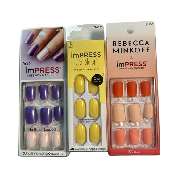 Kiss Other - NEW Kiss ImPRESS Press On Nails, Bundle of 3 (Short Length)